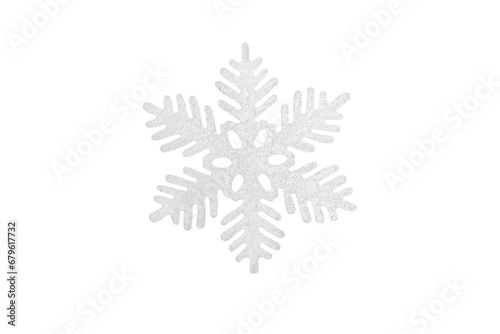 White snowflake isolated on white background © Anna