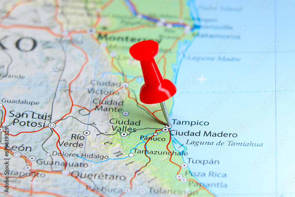 Tampico, Mexico pin on map Tampico, Mexico pin on map