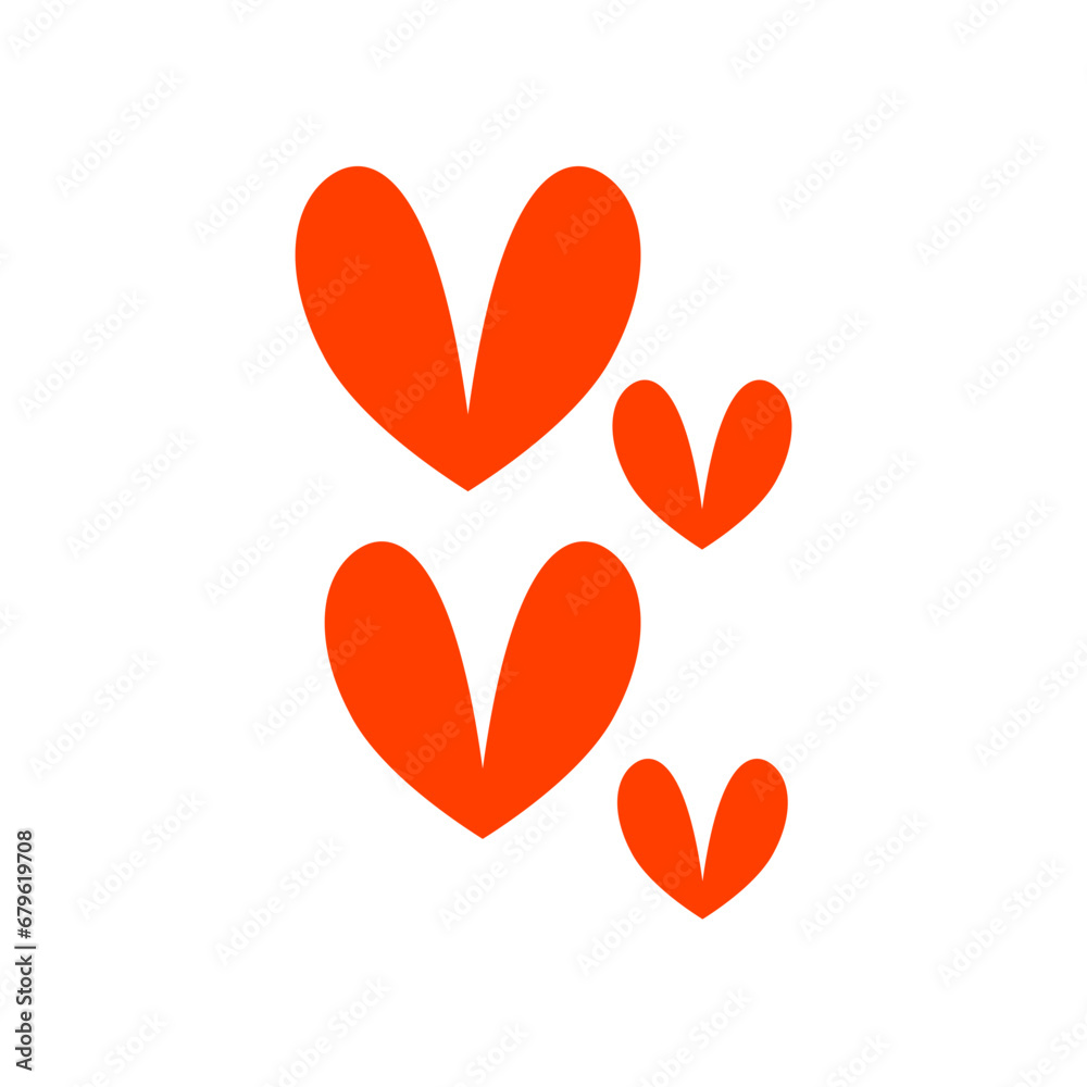 Red hearts icon. Vector illustration Red hearts icon. Vector illustration