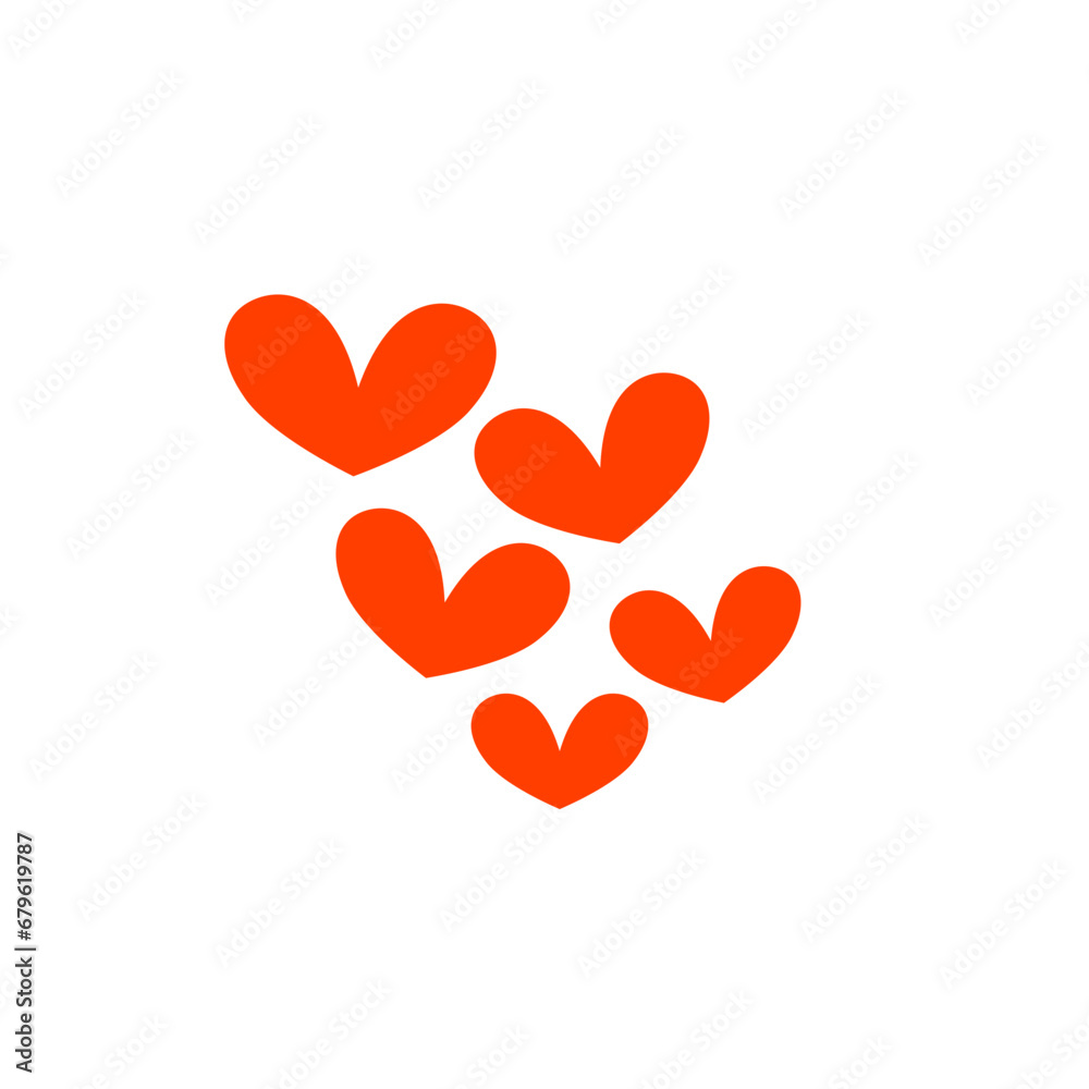 Red hearts icon. Vector illustration Red hearts icon. Vector illustration