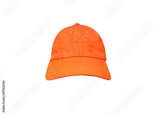 Orange baseball cap isolated PNG transparent photo