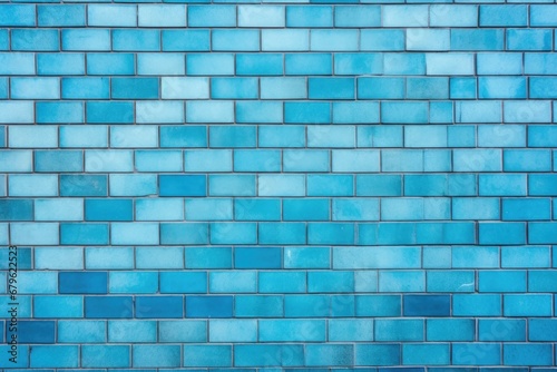 distinctive blue brick wall under natural light