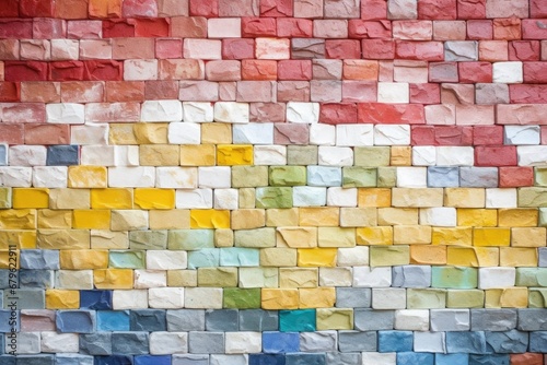 up-close shot of a multi-color brick wall
