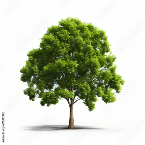 Green tree isolated on a white background that spear