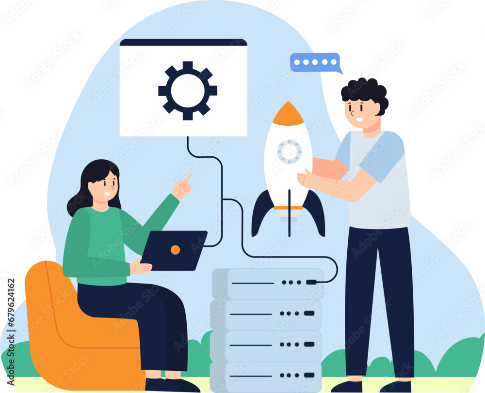 two company employees are discussing strategies for company development two company employees are discussing strategies for company development
