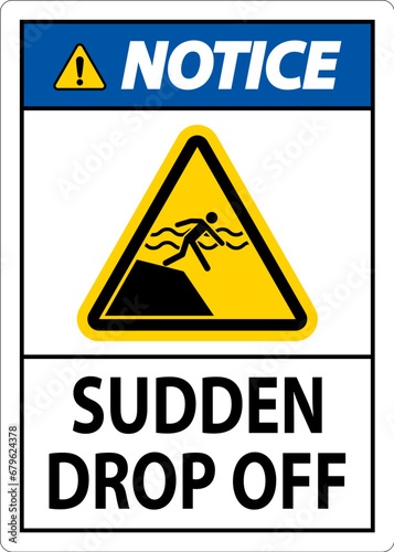 Notice Sign Sudden Drop Off