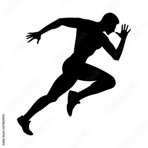 A running man runner vector silhouette