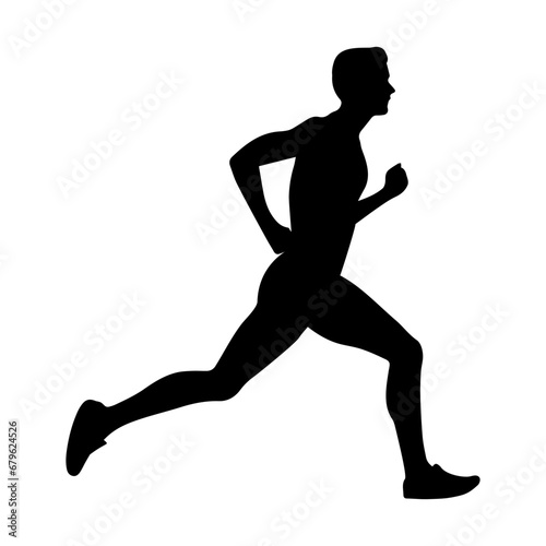 A running man runner vector silhouette