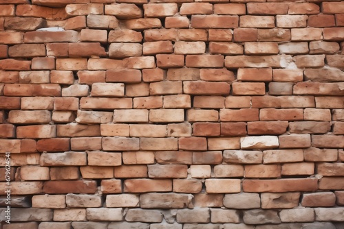 raw red clay brick wall