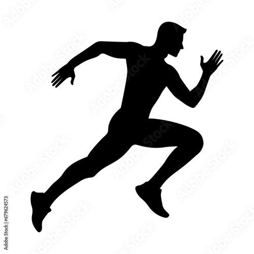 A running man runner vector silhouette