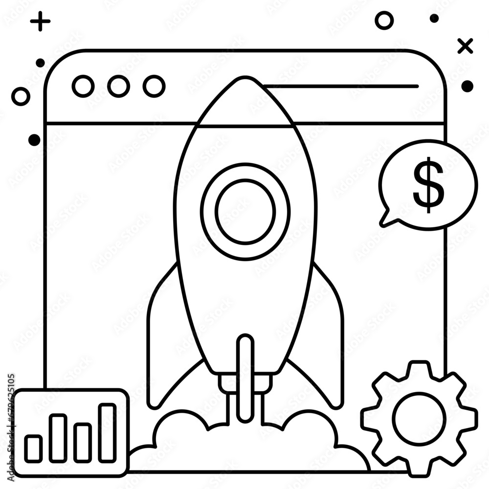 Creative design icon of website launch
Creative design icon of website launch