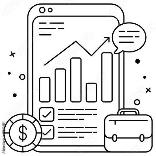 A colored design icon of mobile analytics 

