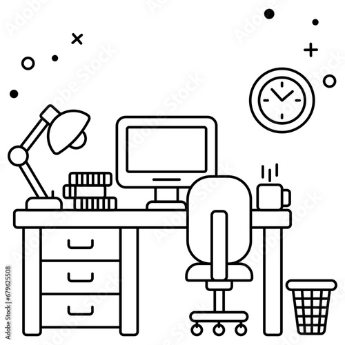 An icon design of workplace 

