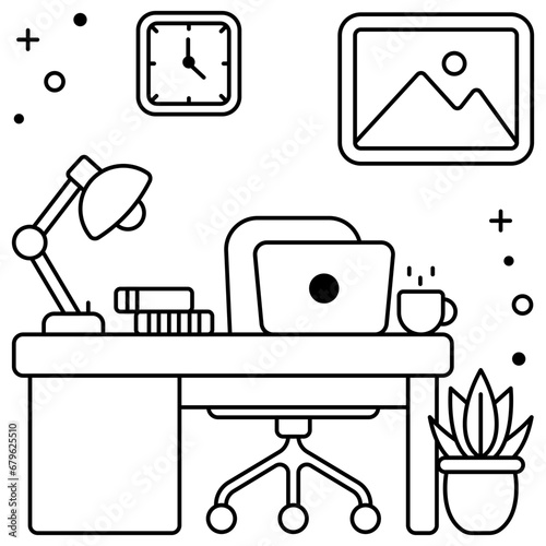 Trendy design icon of workstation 

