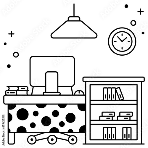 An icon design of workplace 

