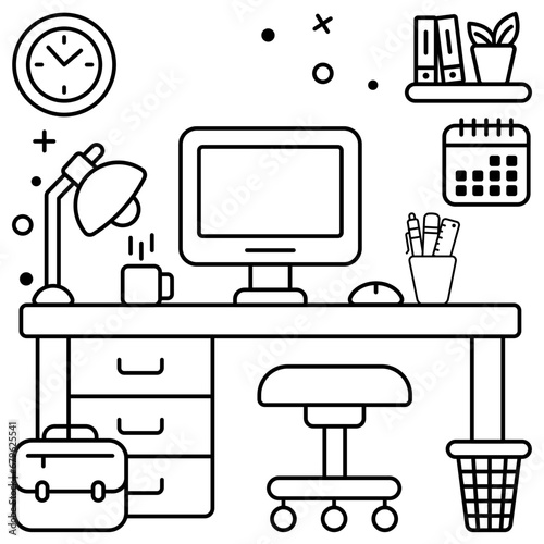 Creative design icon of workstation isolated on white background 

