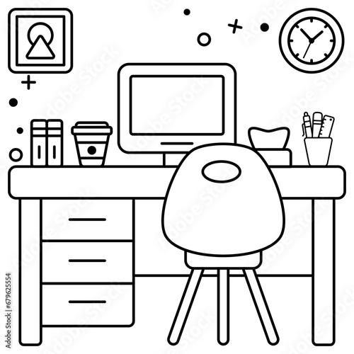 An icon design of workplace 

