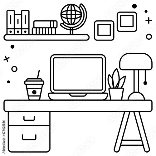 A unique design icon of workroom 


