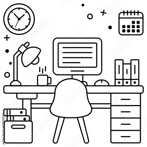 Creative design icon of workstation 

