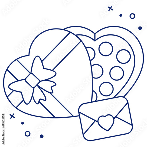 Editable design icon of chocolate box 

