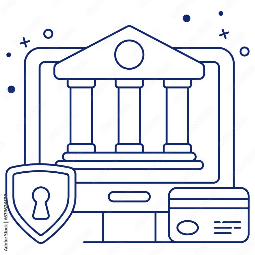 Dollar coin inside monitor, icon of secure online banking
Dollar coin inside monitor, icon of secure online banking
