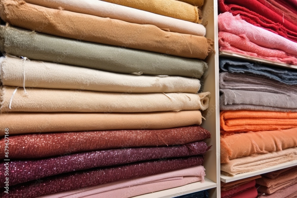 display of different textured synthetic fabrics display of different textured synthetic fabrics