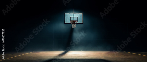Basketball hoop in the basketball court
