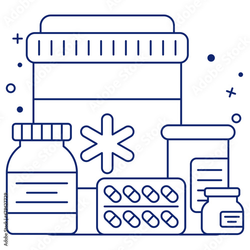 A unique design icon of medicines 
