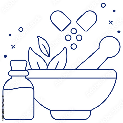 Modern design icon of pestle mortar

