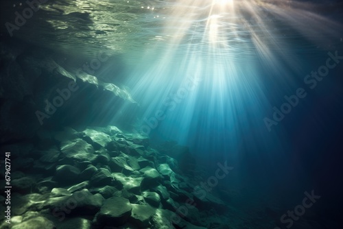 sunlight penetrating the depth of the ocean