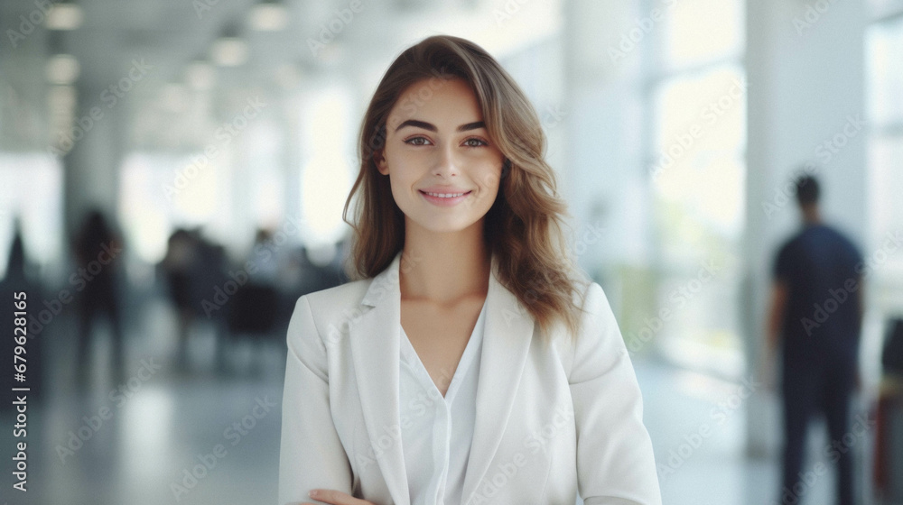 Young businesswoman in office.
