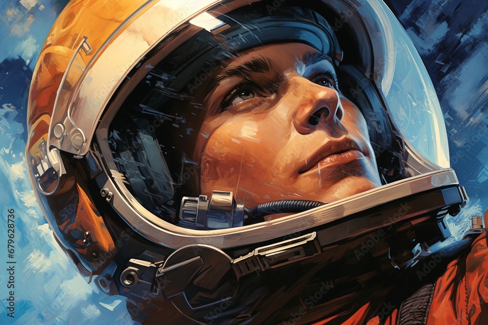 portrait of a man as an astronaut, dressed in a spacesuit, helmet, beautiful face, abstract background portrait of a man as an astronaut, dressed in a spacesuit, helmet, beautiful face, abstract background