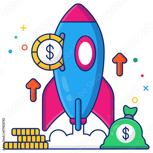        Premium design icon of business launch 

