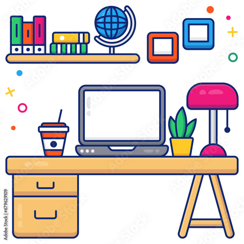 A unique design icon of workroom 

