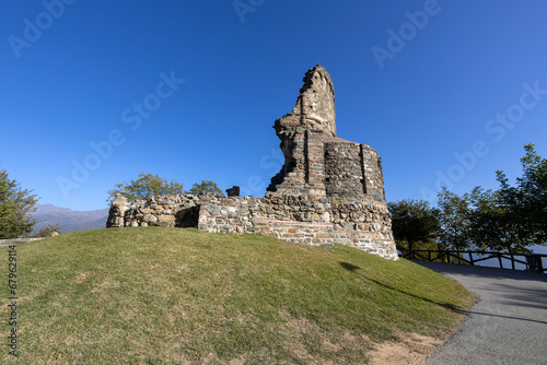 Ruins of the Tomb of the Monks (Sepolcro dei Monaci) near Sacra of San Michele (St. Michael Abbey) in Susa Valley, Province of Turin, Piedmont, Italy photo