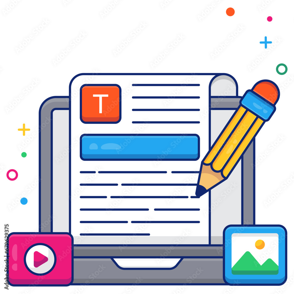 Trendy design icon of online article writing
Trendy design icon of online article writing