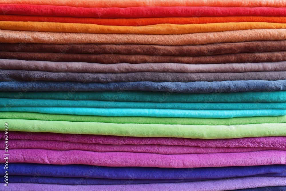 multi-colored felt fabric stacked in layers