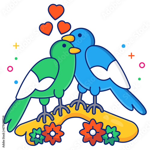 Modem design icon of love birds

