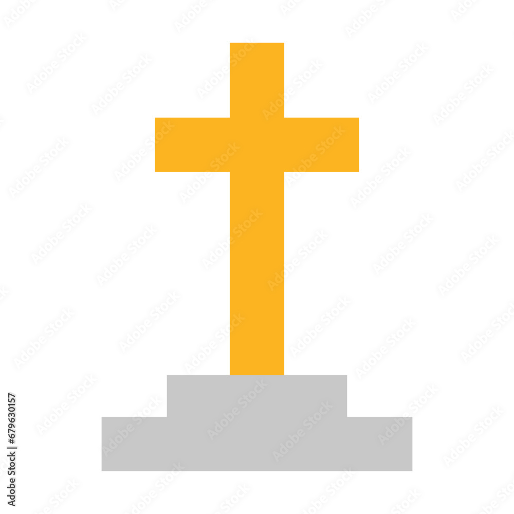 Modern Christian grave icon. Vector. Modern Christian grave icon. Vector.