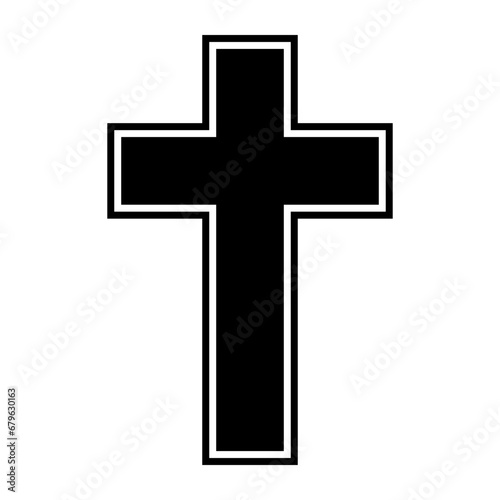 Christian cross silhouette icon. Vector.