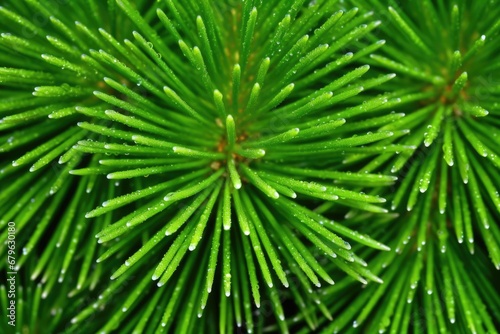 macro shot of pine tree needles