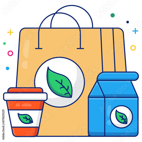 Premium download icon of eco parcel 


