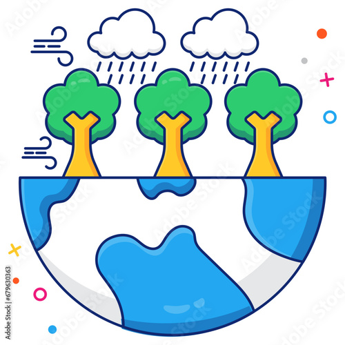 Forest rainfall icon in perfect design

