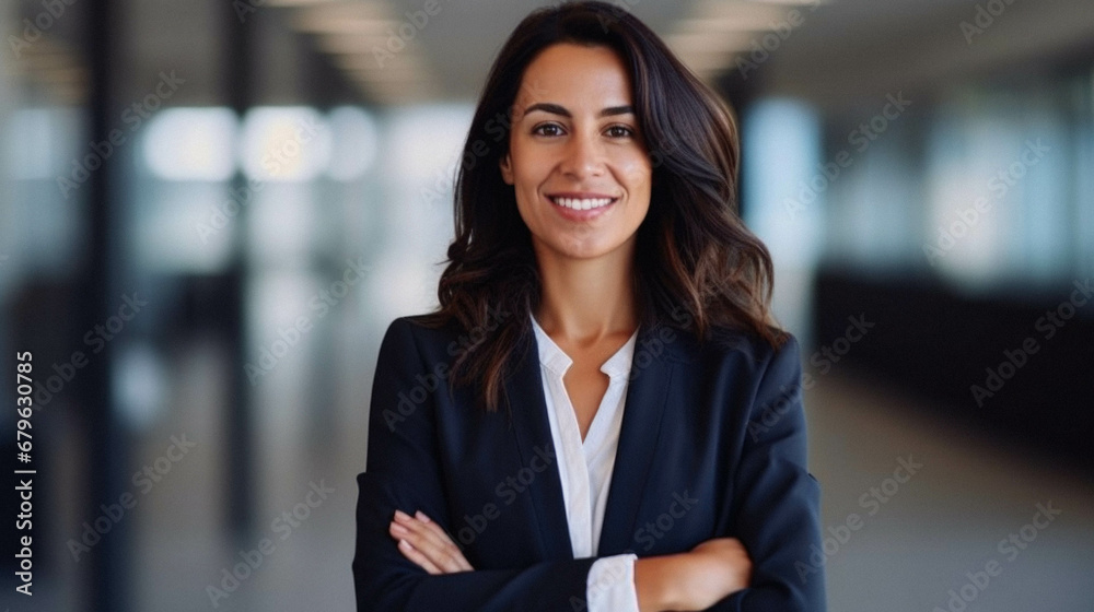 Beautiful business woman standing smiling confident at the office. Beautiful business woman standing smiling confident at the office.