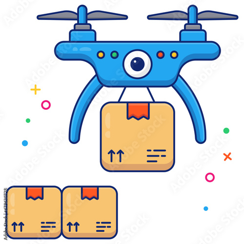 Modern design icon of drone delivery

