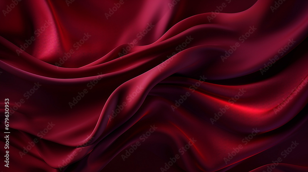 Elegant Silk Texture in Maroon - 4K Abstract Wave Design
