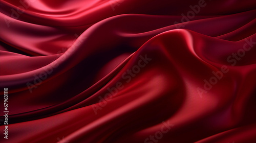 Elegant Silk Texture in Maroon - 4K Abstract Wave Design