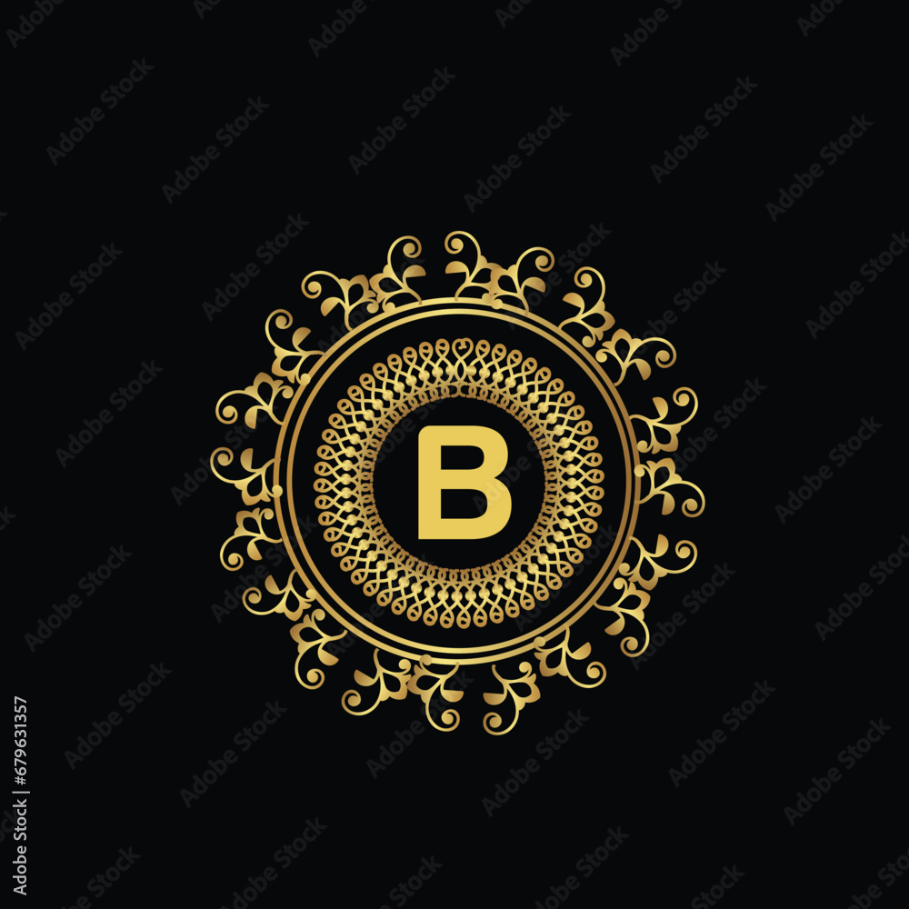 Naklejka premium luxury golden latter logo design