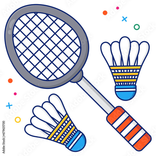 Trendy vector design of badminton 

