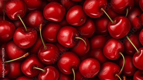 Illustration of sweet cherry berries texture